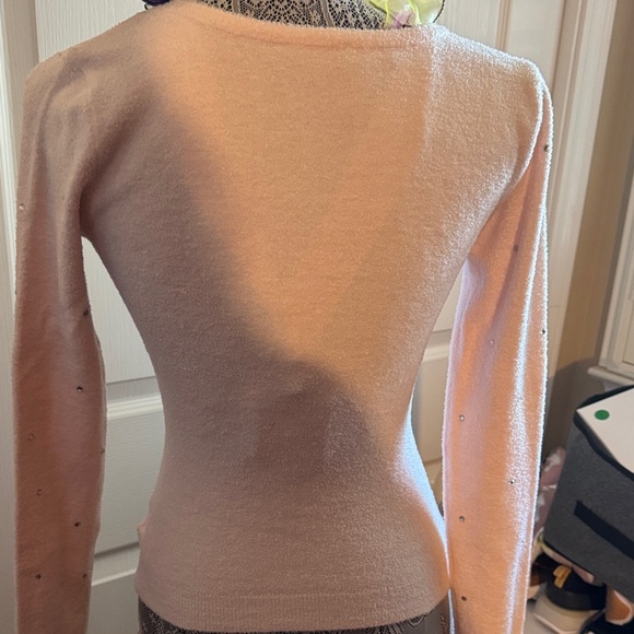 Bebe Blush Pink Knit Top with Logo - Picture 4 of 7